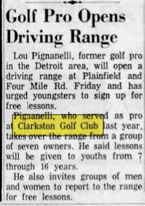 Clarkston Golf Club - Jun 19 1963 Ad